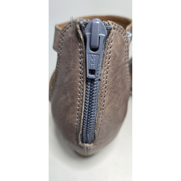 Women Sofft Wedge Gladiator Sandals Taupe & Gray/Blue Leather Slip Resist Sz 8 - Picture 5 of 11